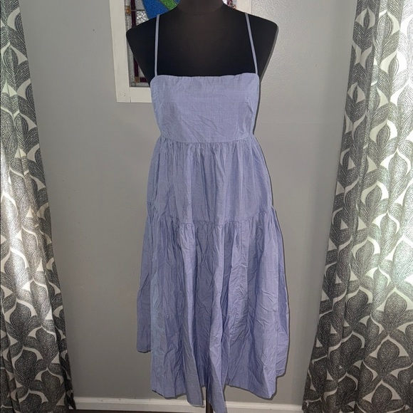 J Crew Tie Back Cotton Poplin Dress SZ 6 - Picture 2 of 9